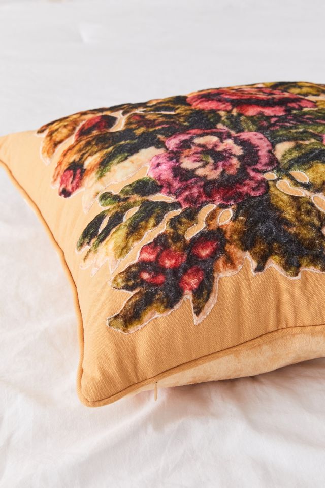 Paula Floral Velvet Throw Pillow #2