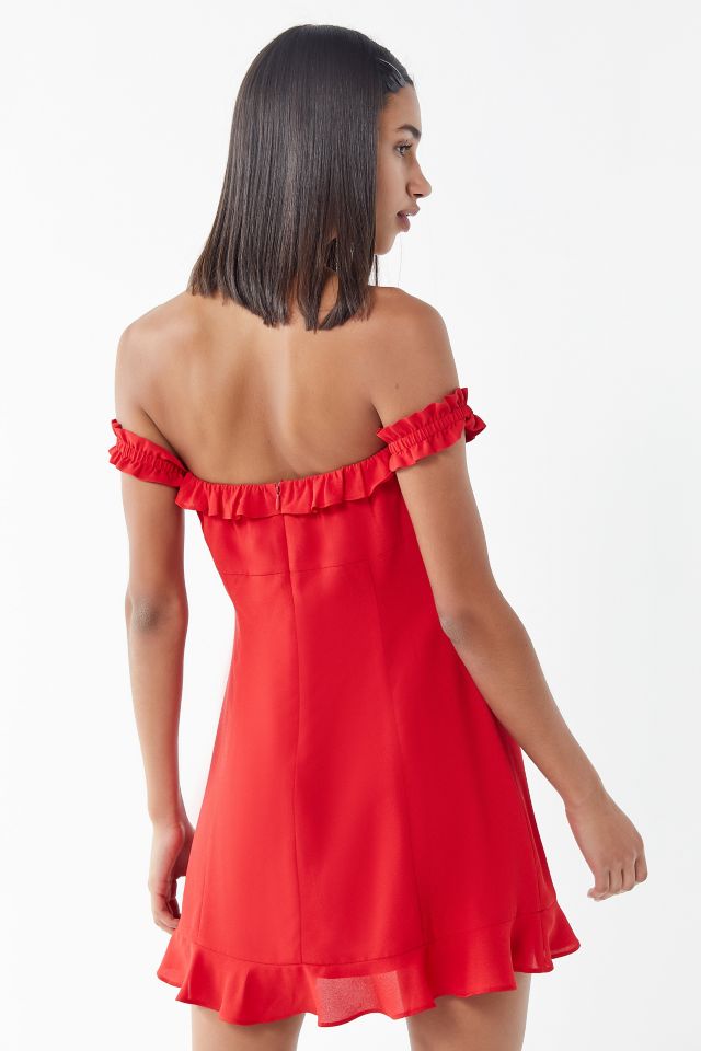UO Ruffle Off-The-Shoulder Mini Dress #1
