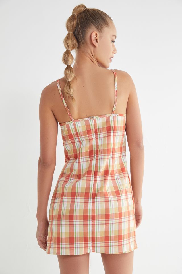 Urban Renewal Remnants Plaid Straight-Neck Mini Dress #1