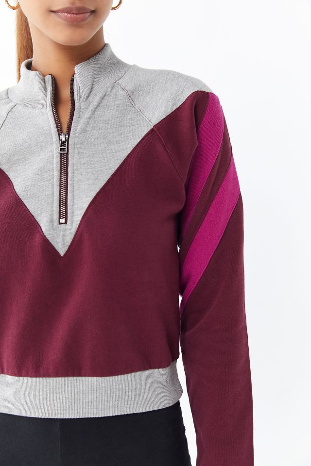 Colorblock half zip store sweatshirt