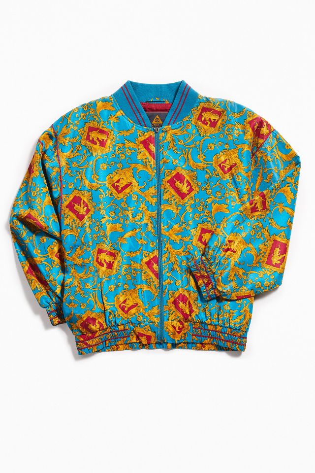 Vintage 90s Scarf Print Silk Bomber Jacket | Urban Outfitters Canada