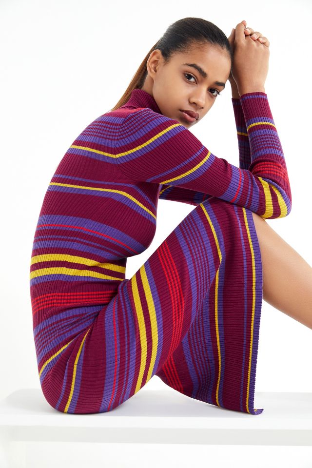 UO Stella Striped Turtleneck Sweater Dress #3