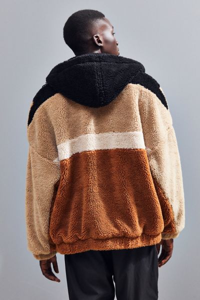 brown fluffy jacket urban outfitters