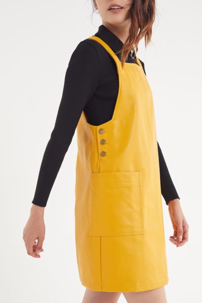 Bdg Faux Leather Pinafore Dress Urban Outfitters