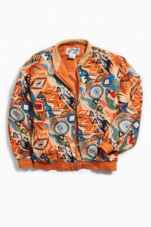 Vintage 90s Printed Silk Bomber Jacket | Urban Outfitters