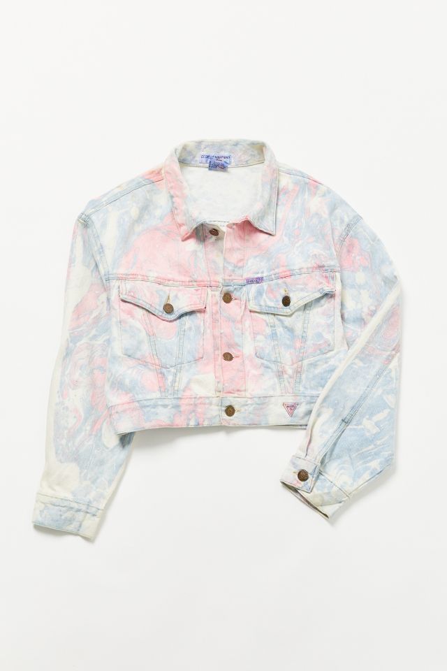 Vintage GUESS Marble Cropped Denim Jacket | Urban Outfitters