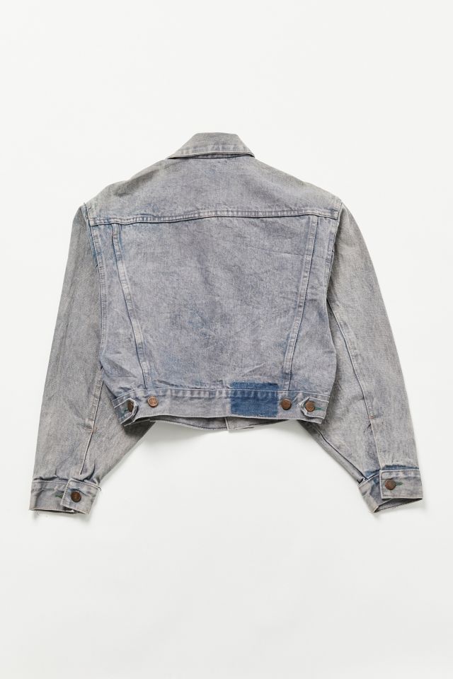 KUHO☆Breeze Tweed Denimジャケット-Lighy Grey Seagull and The Great Wave Embroidery Regular Fit Denim