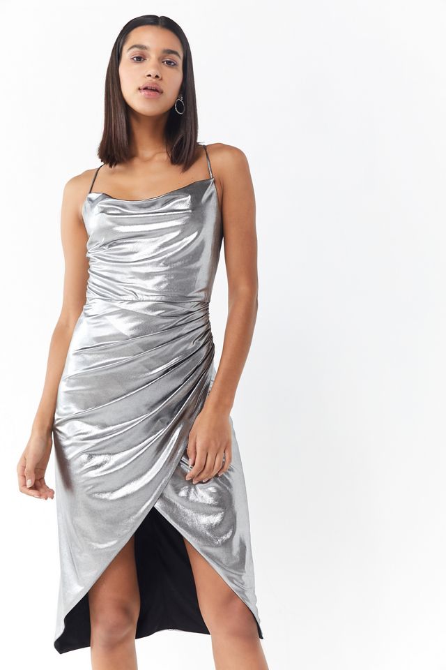 Bardot Runway Slinky Metallic Cowl Neck Dress #2