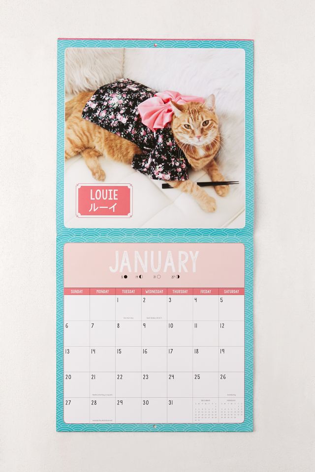 2019 Cats In Kimonos 12-Month Wall Calendar #3