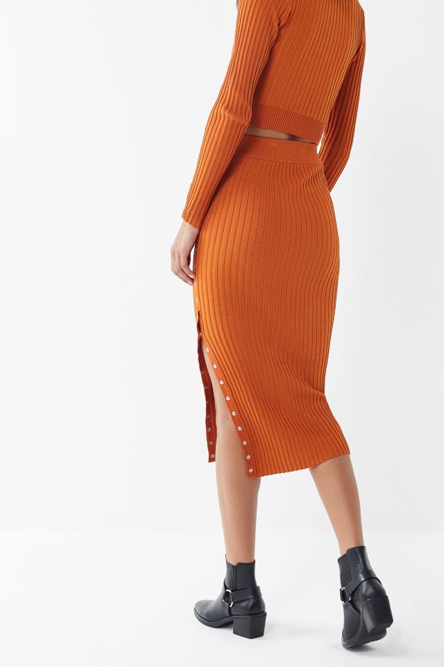 UO Rhyan Ribbed Midi Skirt #2
