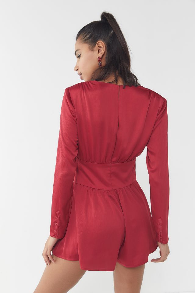ASTR The Label Friday Plunging Long Sleeve Romper #3