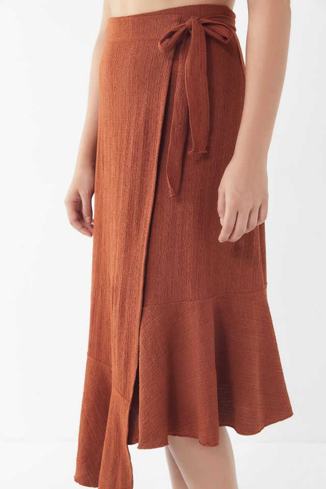 UO Ryan Asymmetrical Midi Wrap Skirt #1