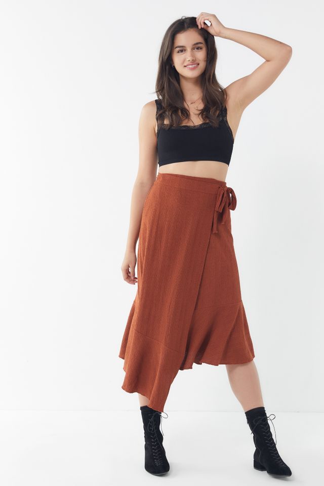 UO Ryan Asymmetrical Midi Wrap Skirt #3