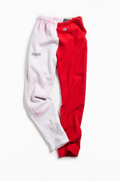 Vintage Champion Reverse Weave Colorblock Red/Grey Jogger Pant