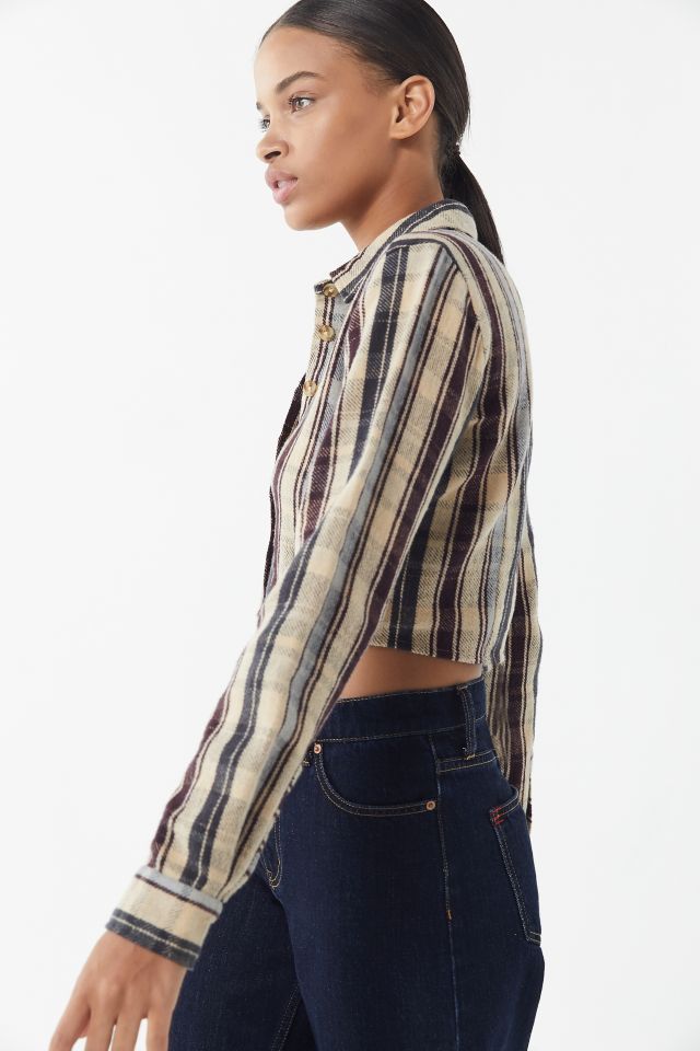 UO Suki Shrunken Flannel Top #3