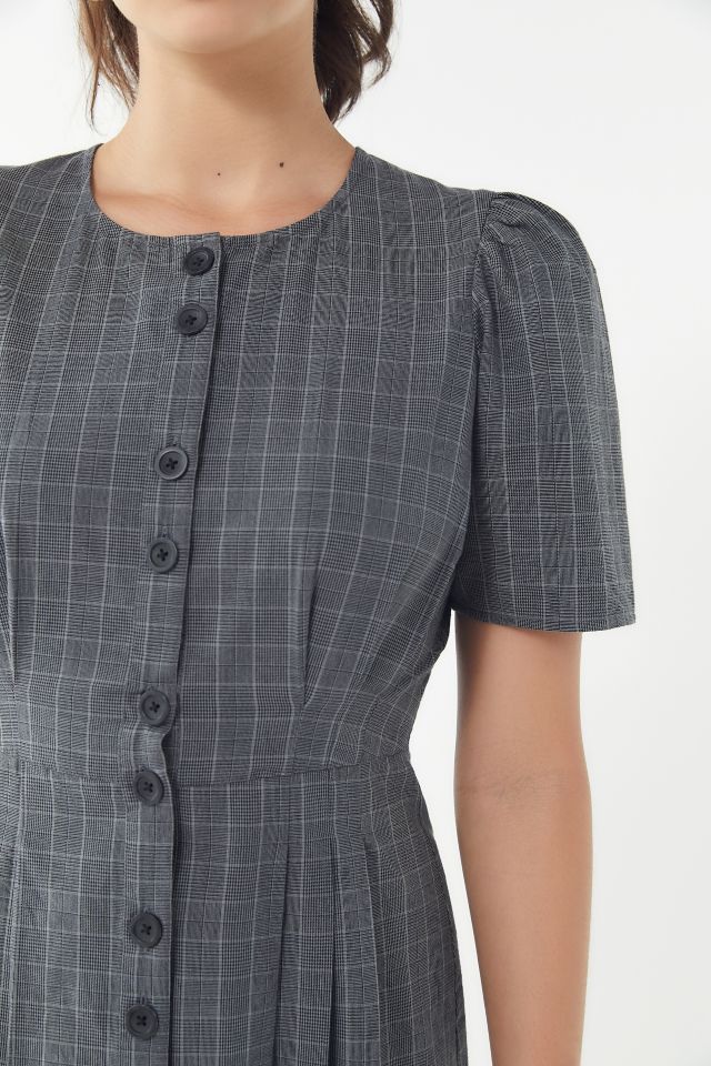 UO Carrie Menswear Puff Sleeve Dress #1