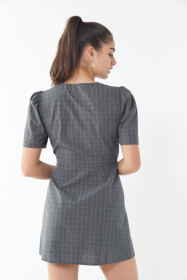 UO Carrie Menswear Puff Sleeve Dress #2