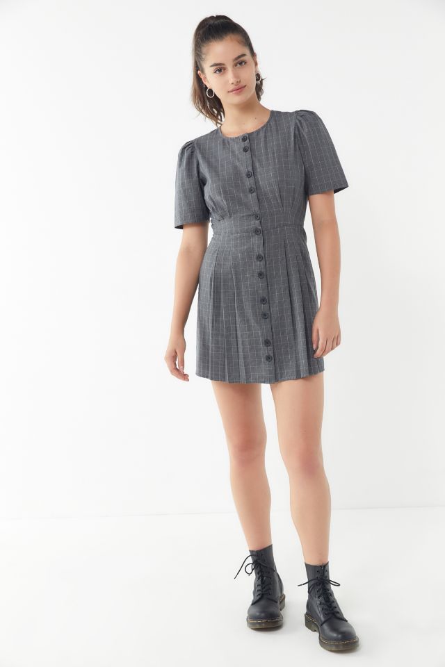UO Carrie Menswear Puff Sleeve Dress #3