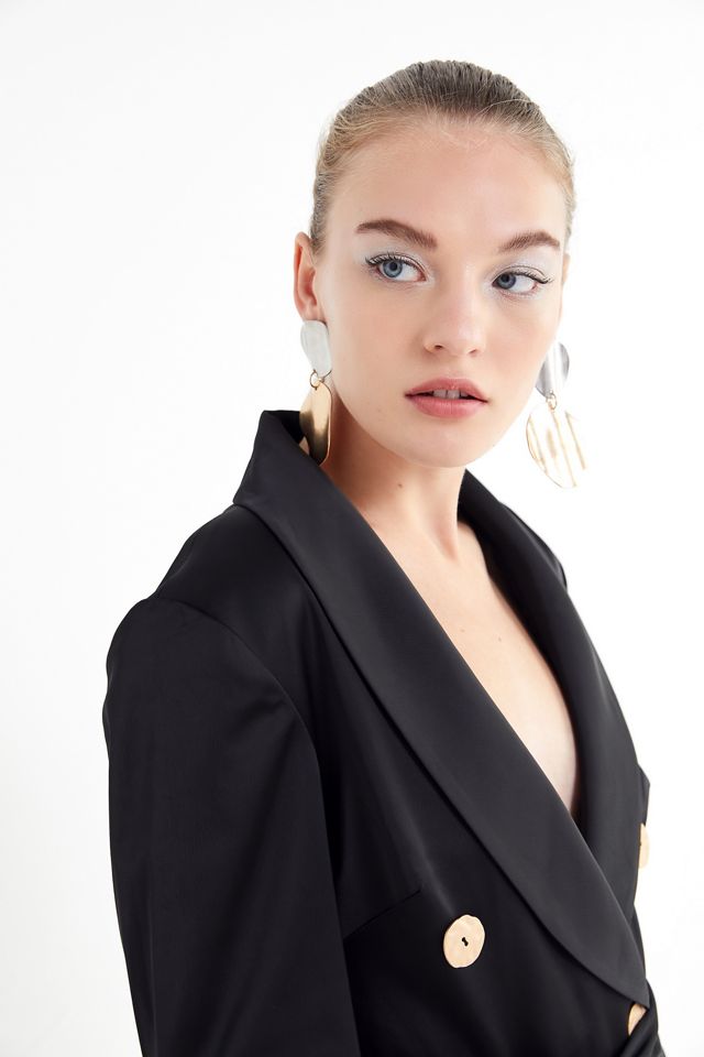Finders Keepers Pompeii Plunging Wrap-Front Romper #1