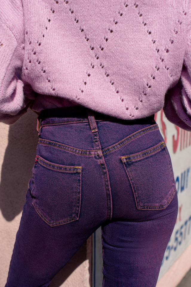 Purple Raw Edge Jeans