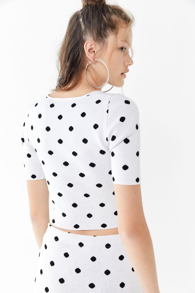 UO Polka Dot Square-Neck Cropped Top #2