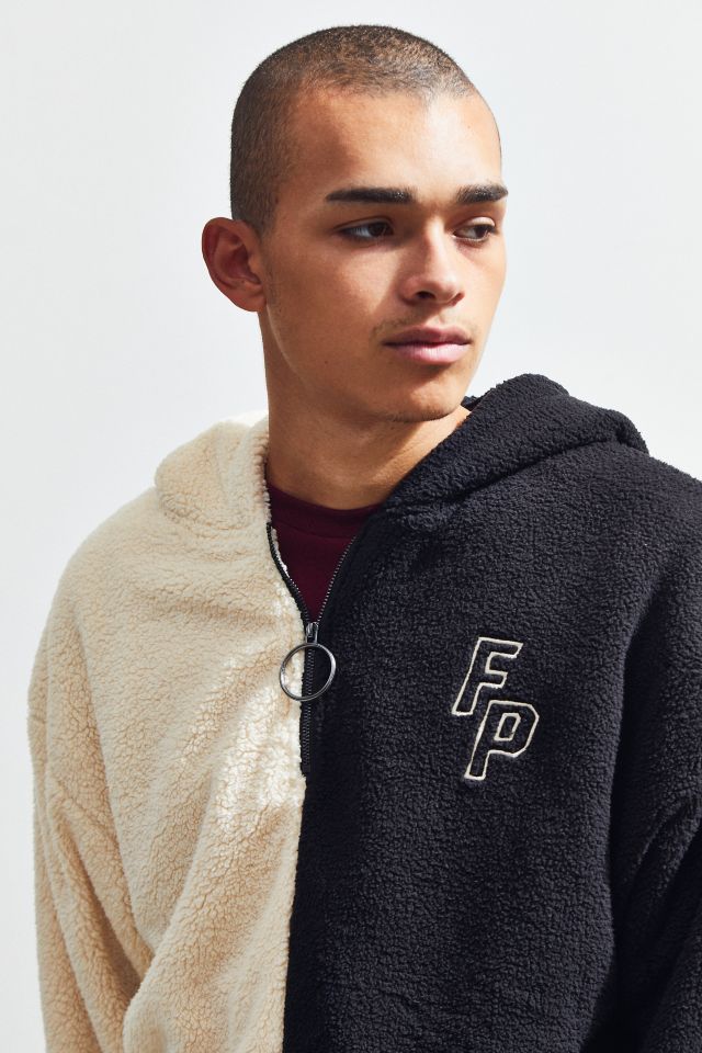 Fairplay Black Sherpa Half-Zip Hoodie