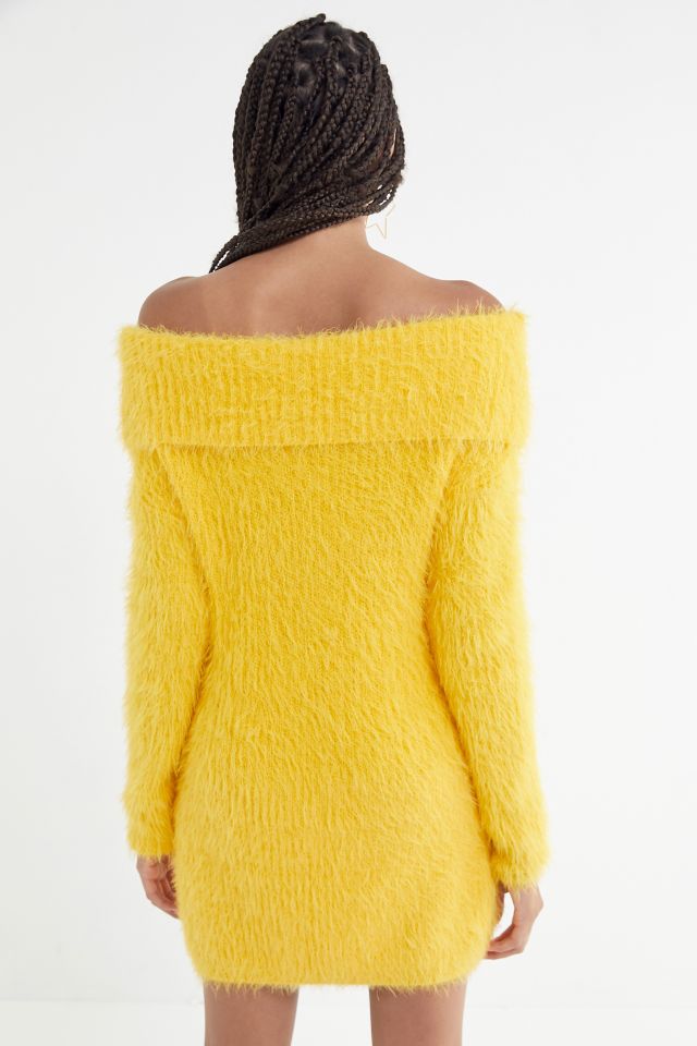 UO Fuzzy Off-The-Shoulder Sweater Dress #2