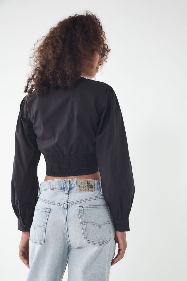 UO Piper Plunging Hook + Eye Blouse #1