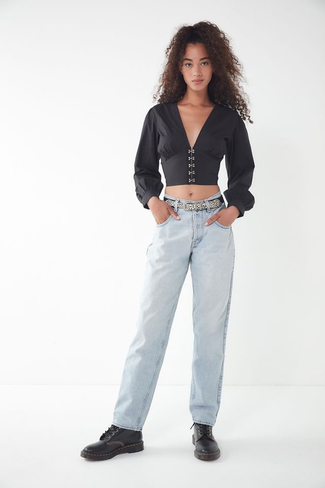 UO Piper Plunging Hook + Eye Blouse #2