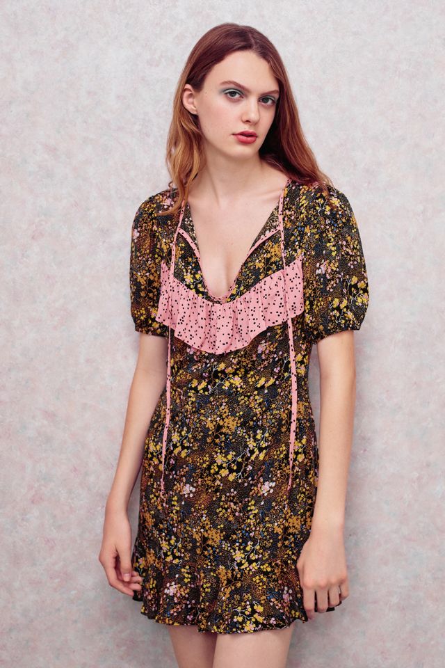 UO Sinclair Floral Puff Sleeve Mini Dress #1