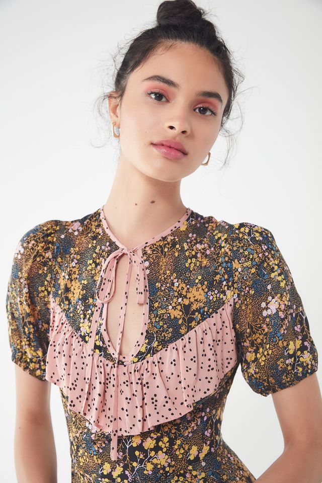UO Sinclair Floral Puff Sleeve Mini Dress #5