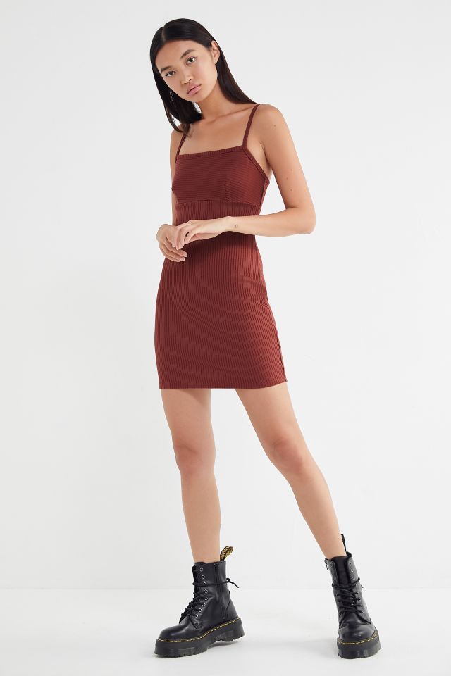UO Spliced Ribbed Knit Mini Dress #1