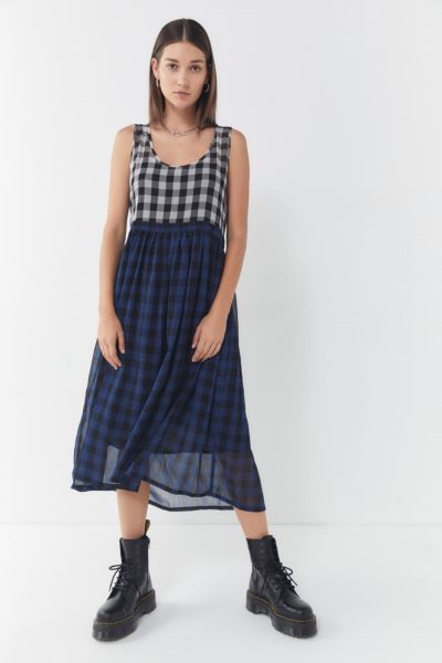 urban outfitters plaid midi dress