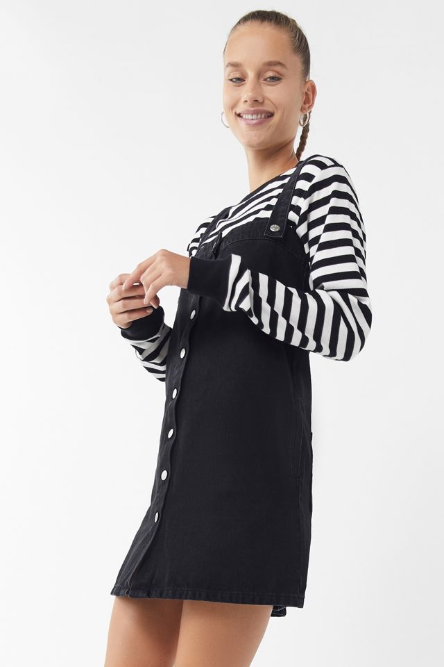 UO Aria Denim Straight-Neck Overall Dress #3