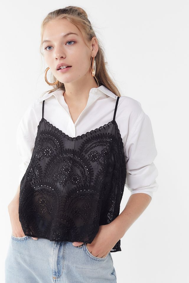 UO Lola Chiffon Embroidered Cami #1