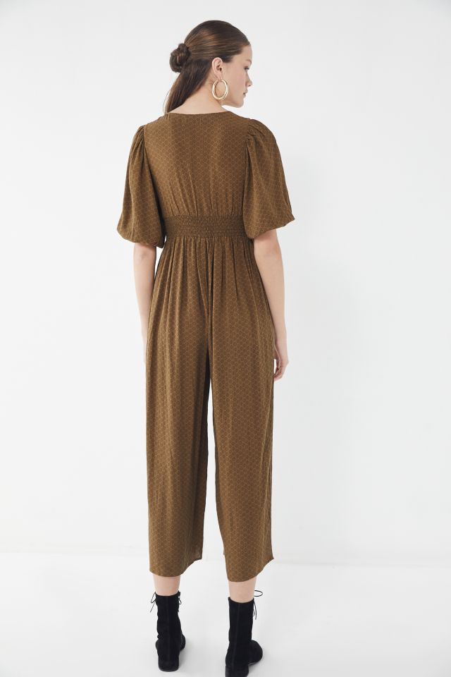 UO Zimi Plunging Puff Sleeve Jumpsuit #3