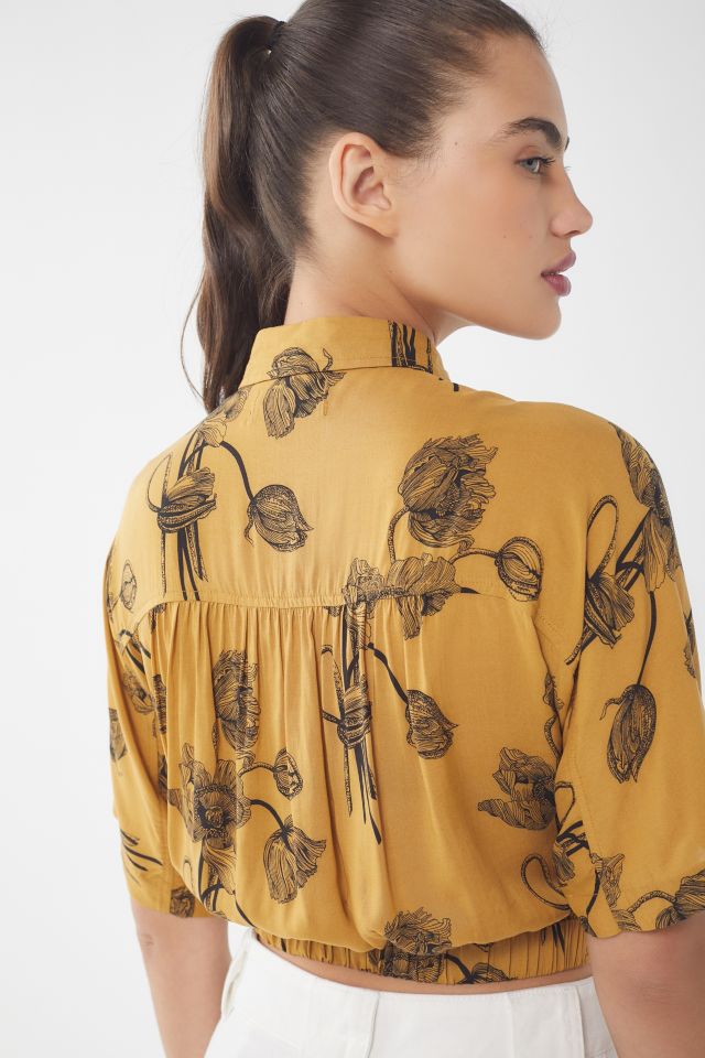 UO Jena Printed Tie-Front Blouse #1