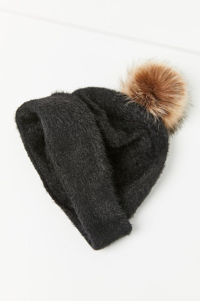 Fuzzy Furry Pompom Beanie #3