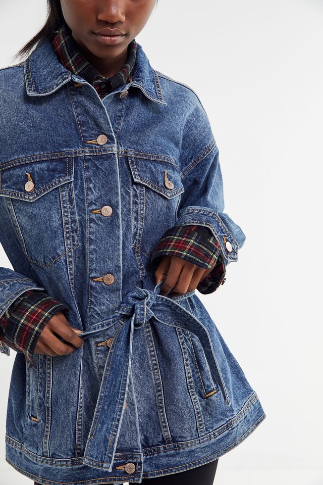 UO Mokoro Denim Belted Safari Jacket #1