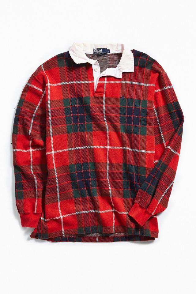 Vintage 100% Cotton Red Plaid Small Long Sleeve Shirt — Ralph