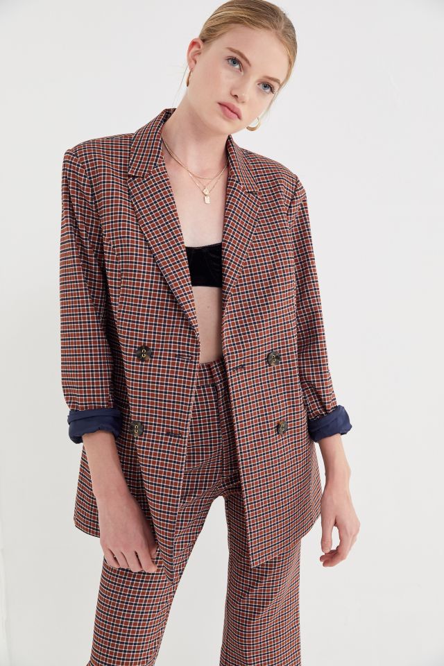 UO Jacques Plaid Double-Breasted Blazer #1