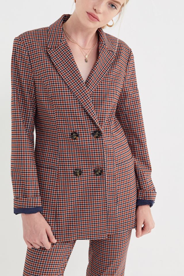 UO Jacques Plaid Double-Breasted Blazer #4