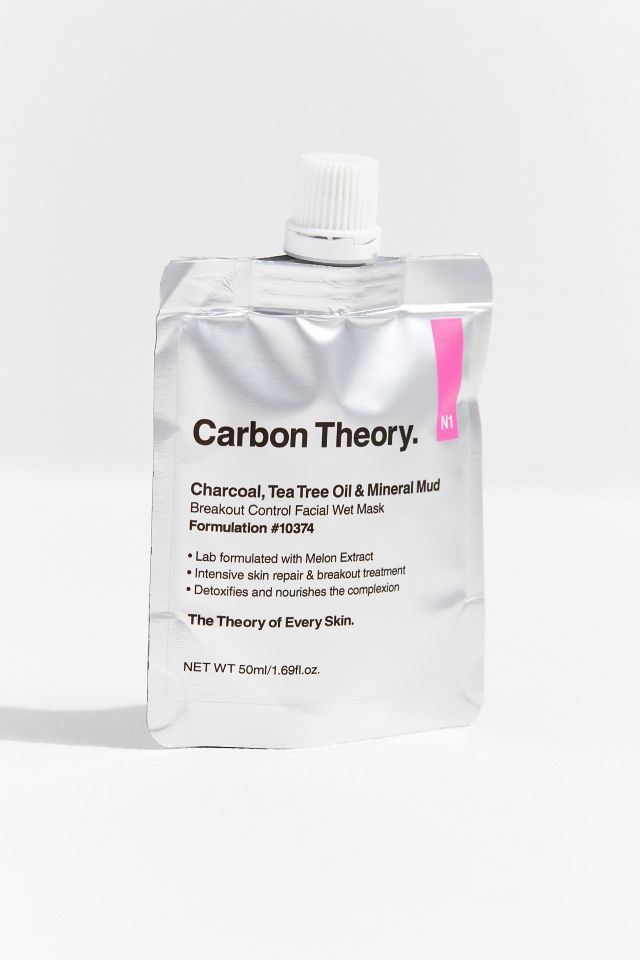 Masque humide au charbon + théier + boue minérale pour le visage Carbon Theory #1