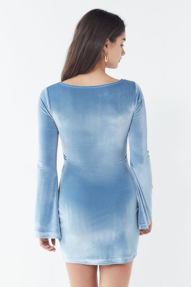 UO Belle Velvet Bell-Sleeve Mini Dress #2