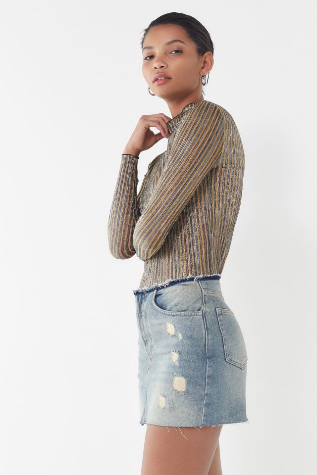 BDG Denim Raw Edge Mini Skirt #3