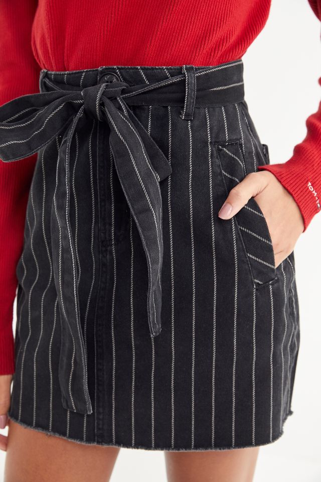 UO Pinstripe Paperbag Skirt #2