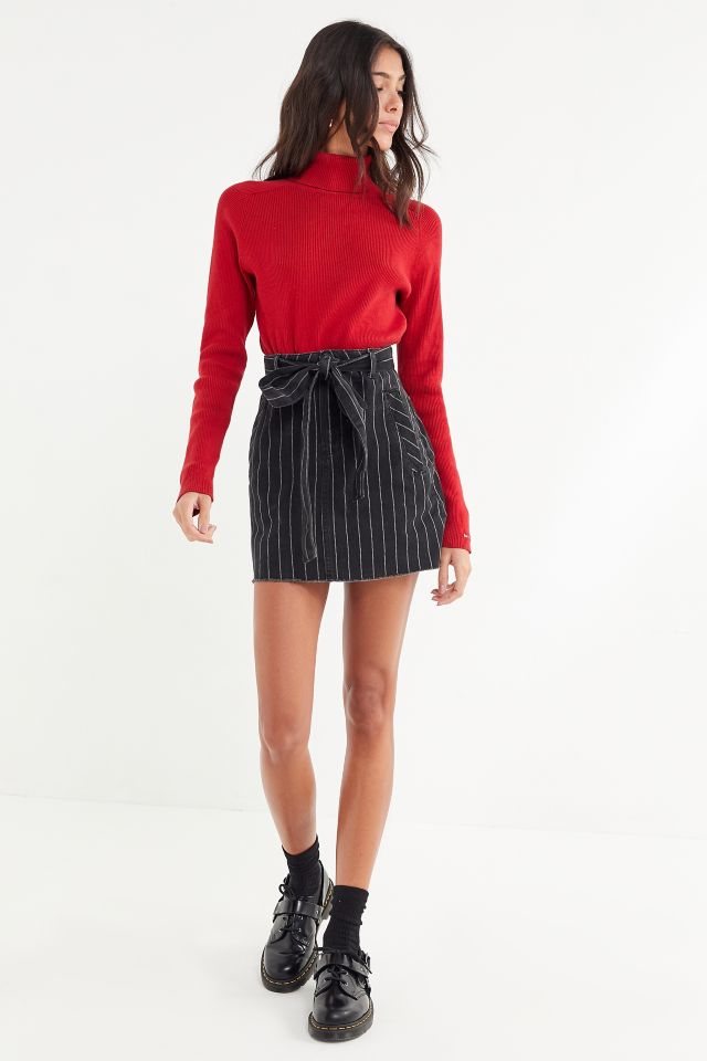 UO Pinstripe Paperbag Skirt #3