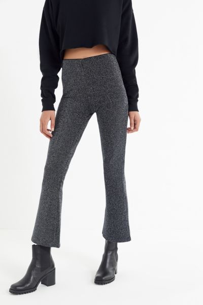 black glitter flare pants