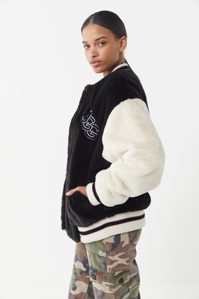 Ugg halie faux fur varsity jacket new arrivals