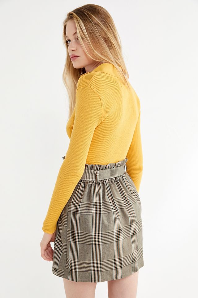 UO Penelope Plaid Paperbag Wrap Skirt #2